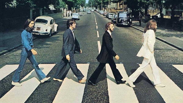 Image showing the Beatles crossing Abbey Road pedestrian crossing