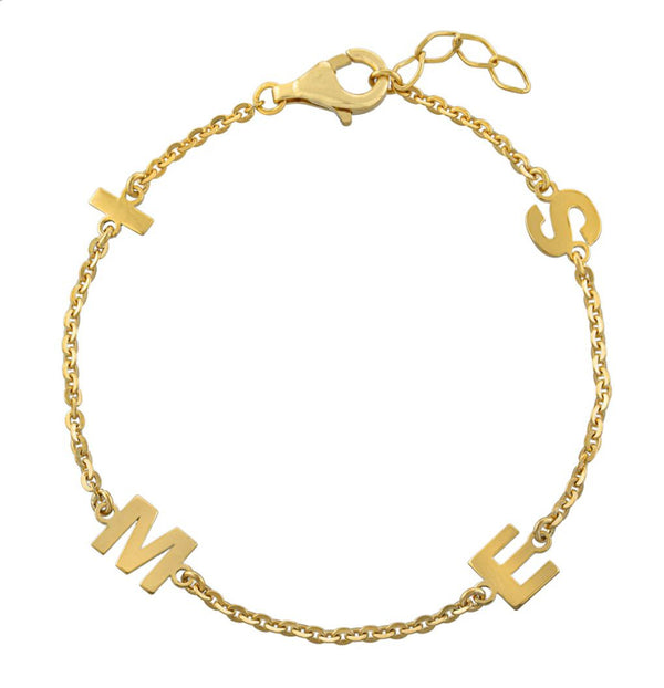 Louis Vuitton LV & Me Bracelet, Letter M, Gold, One Size