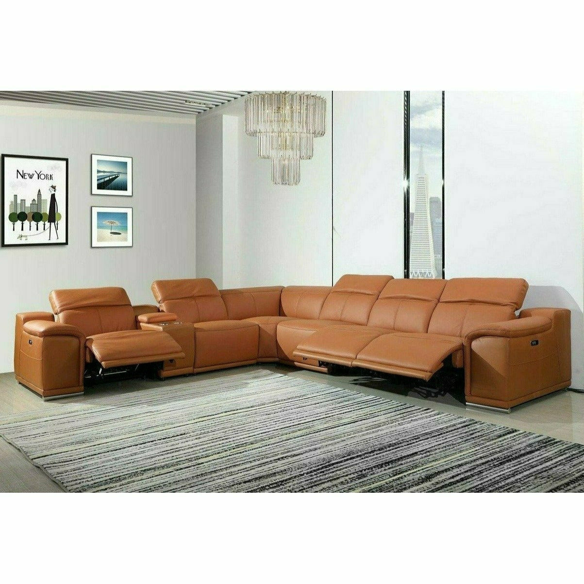 Palermo 7 Pc Power Reclining Sectional-Carmel
