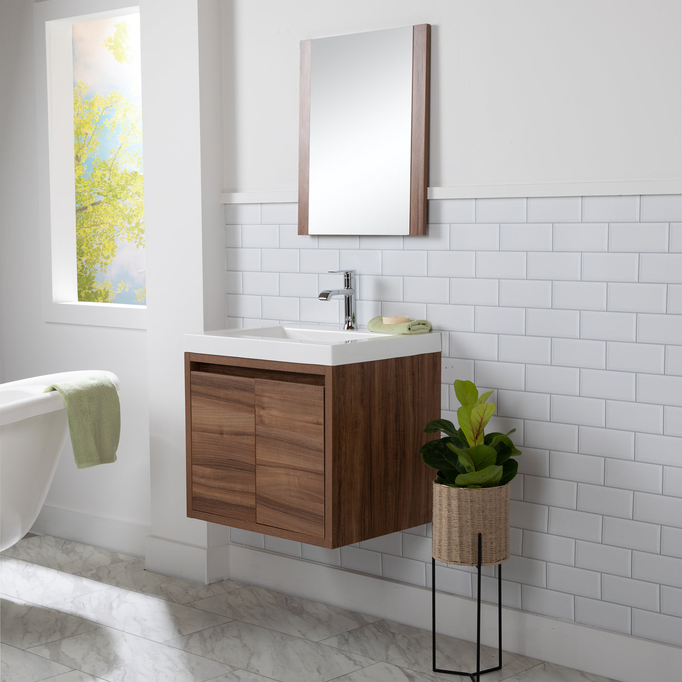 24 Inch Small Floating Bathroom Vanity And Sink Top — Spring Mill Cabinets 