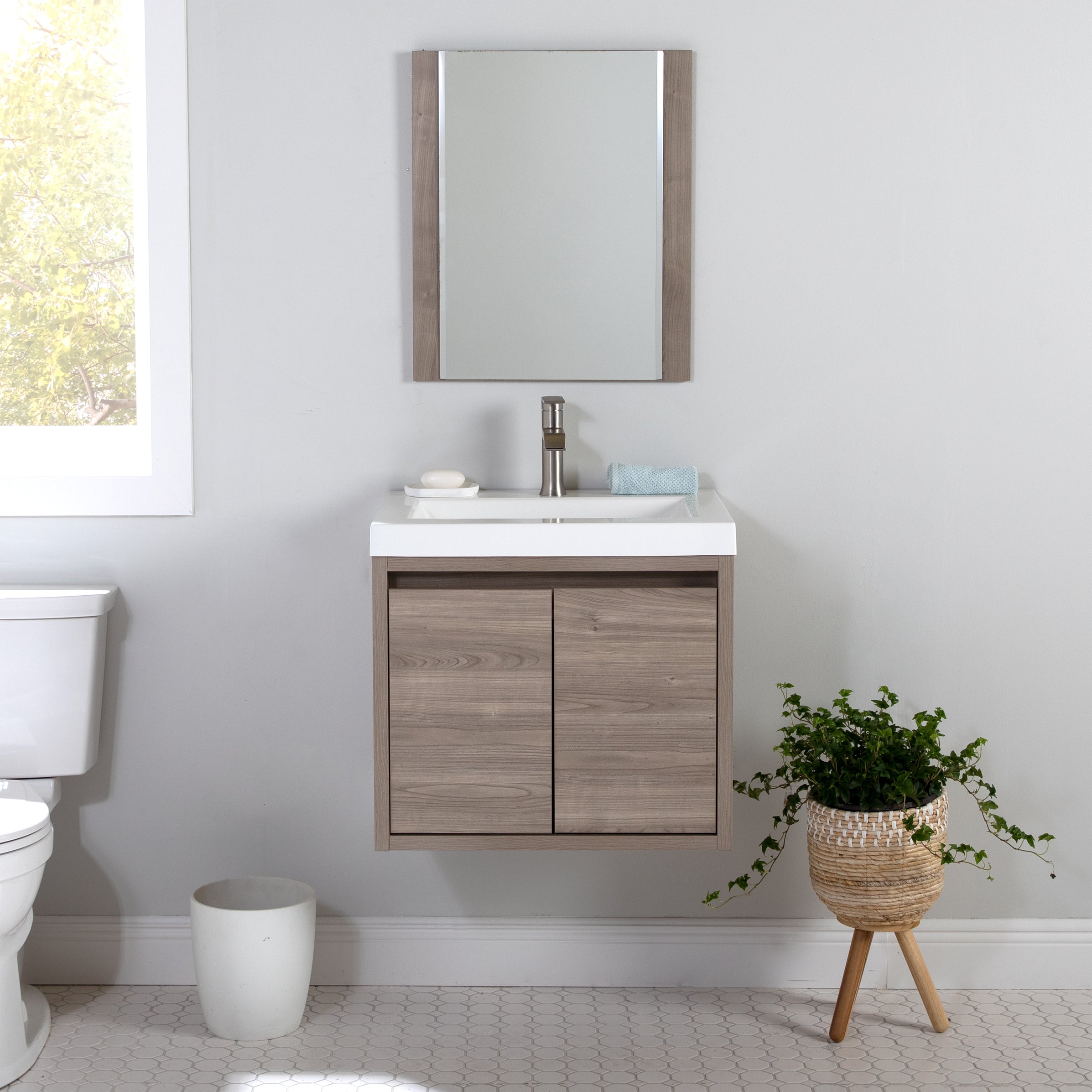 24 Inch Small Floating Bathroom Vanity and Sink Top — Spring Mill Cabinets