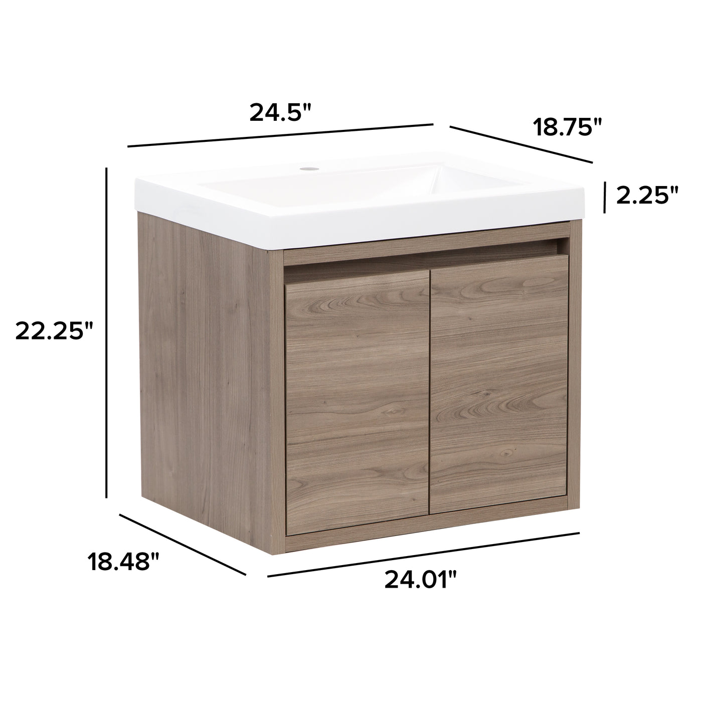 24 Inch Small Floating Bathroom Vanity and Sink Top — Spring Mill Cabinets