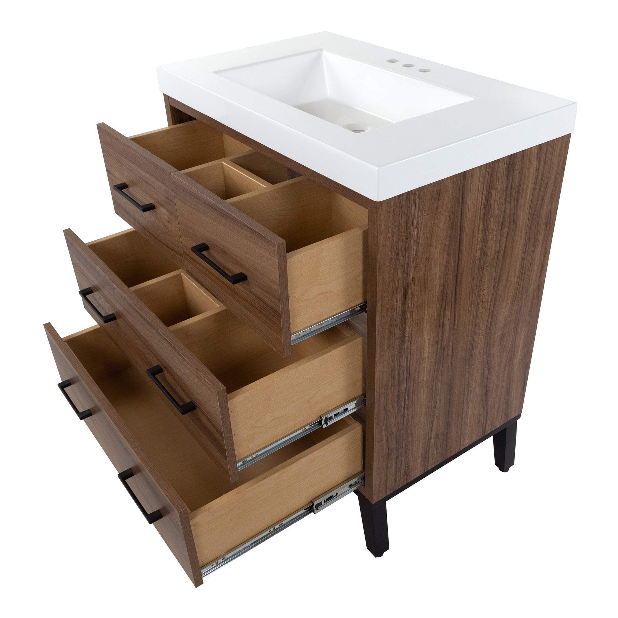 31" 3Drawer FurnitureStyle Bathroom Vanity With Sink Top — Spring