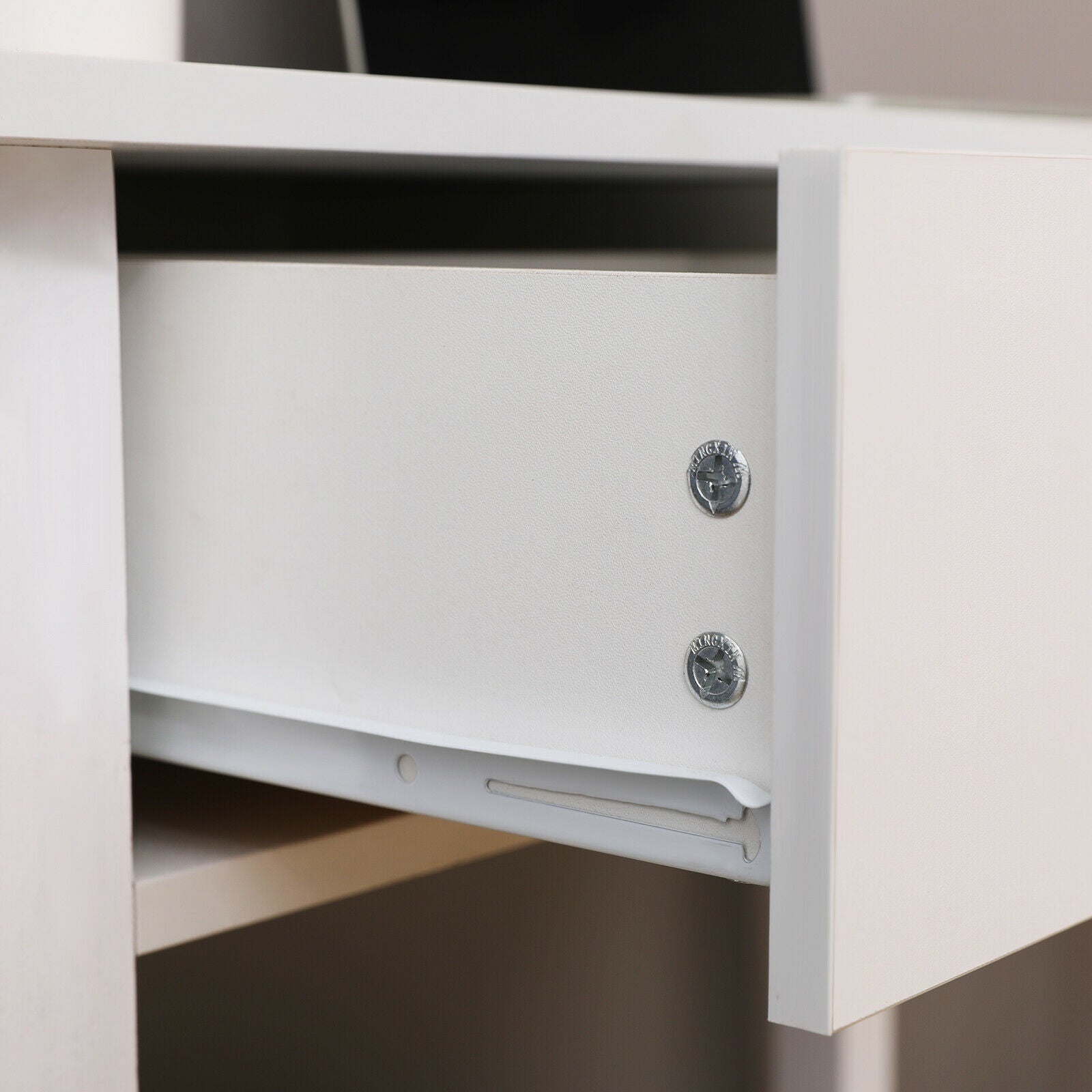 Modern White Console Table 2 Drawers Hall Desk Shelf Storage Furniture ...