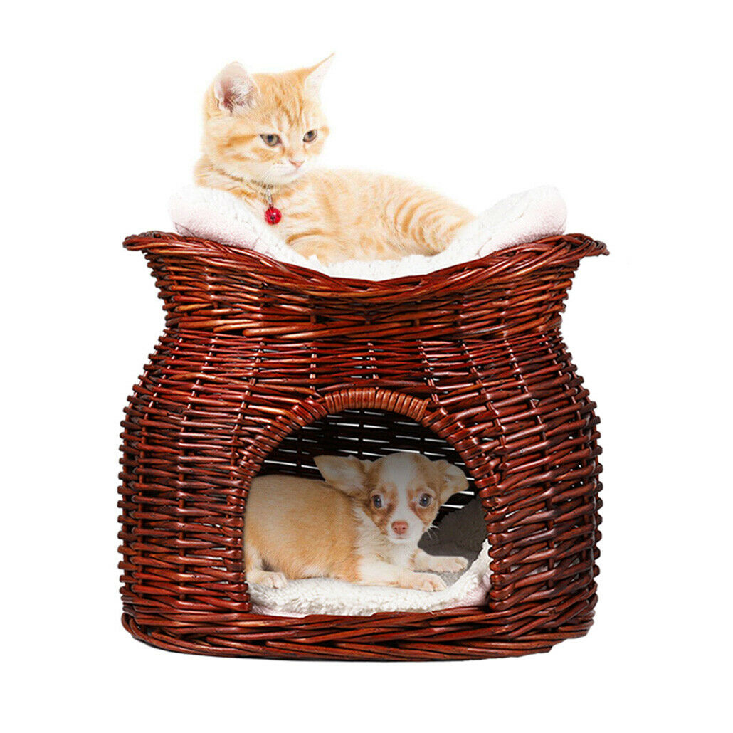 Pet tier. Корзина для кошек. Кошачий домик двухуровневая плетеная корзина. 2-Tier Bed.