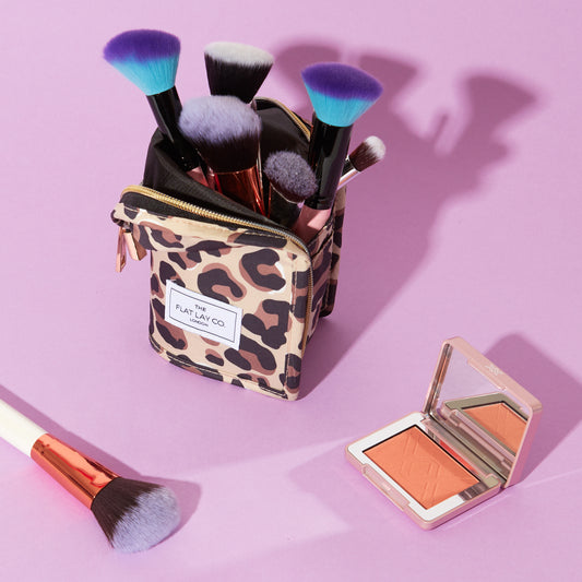 Mini Open Flat Makeup Bag Leopard – The Flat Lay Co.
