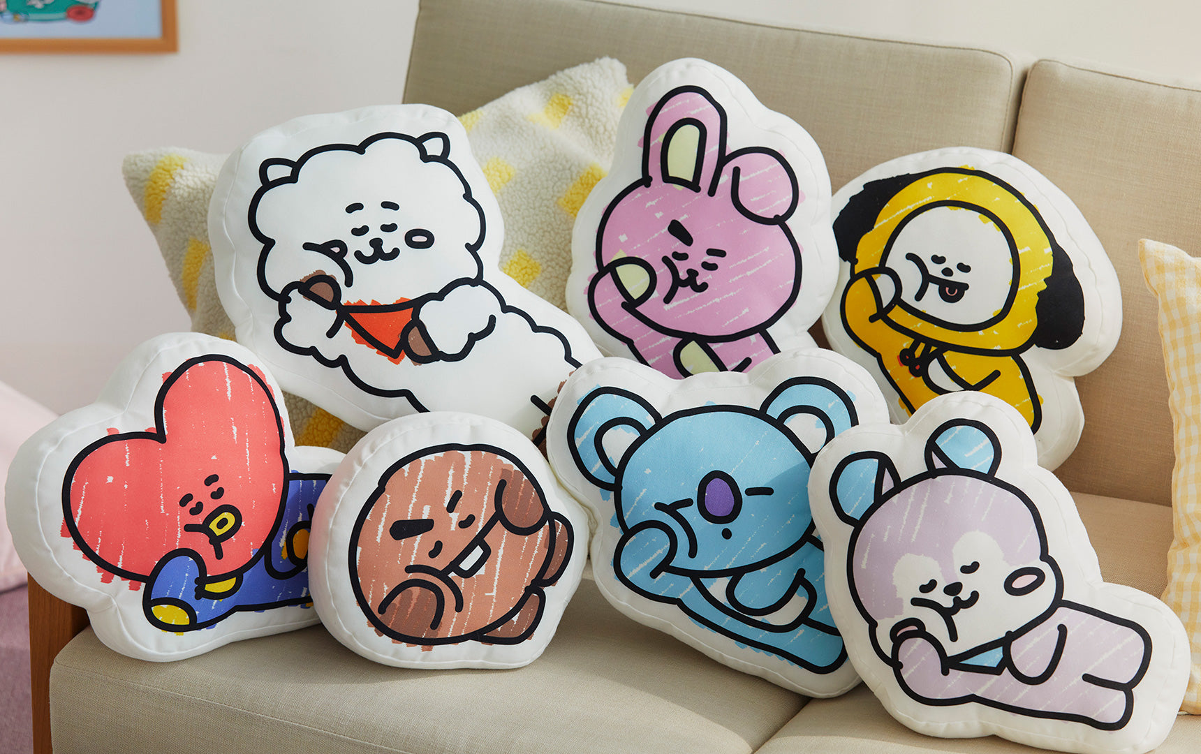 Korean Style BTS Plush Toy Pillow - High Quality BT21 Throw Pillow