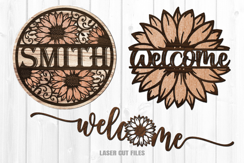 Sunflower Mother S Day Sign Svg Glowforge File Floral Round Laser Cut Craftylasercut