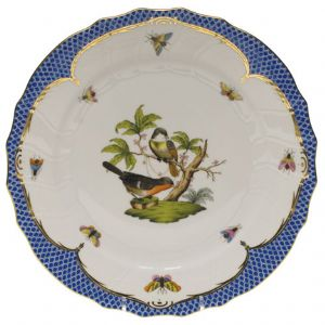 Rothschild Bird Blue Border Dessert Plate