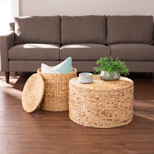 Natural tables w/ interior storage Image 3
