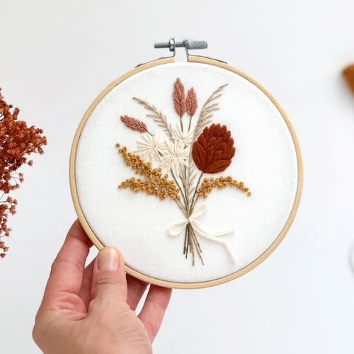 Whimsical Floral Embroidery Kit– Mindful Mantra Embroidery