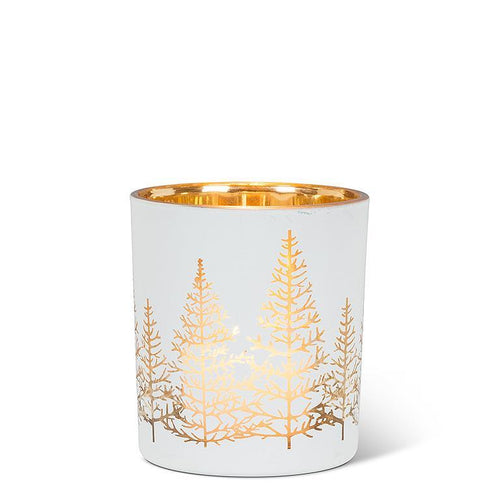 White & Gold Candle Holder - 4 – Something Beautiful Cafe and Gift Shop