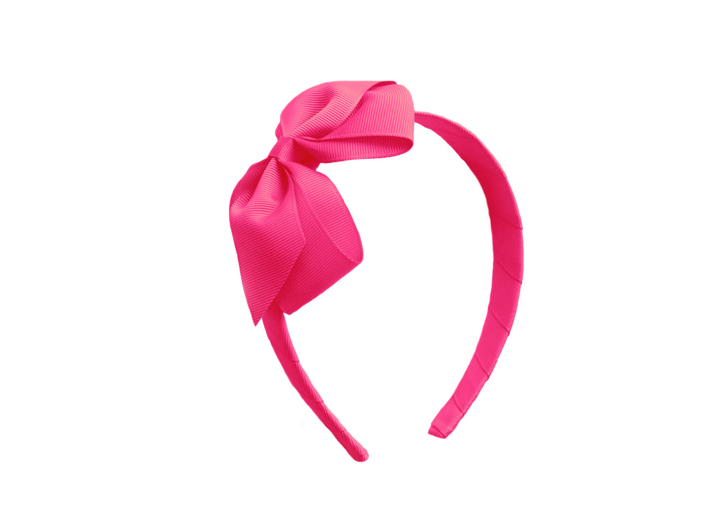 Ribbon Bow Headband in Pretty Pink