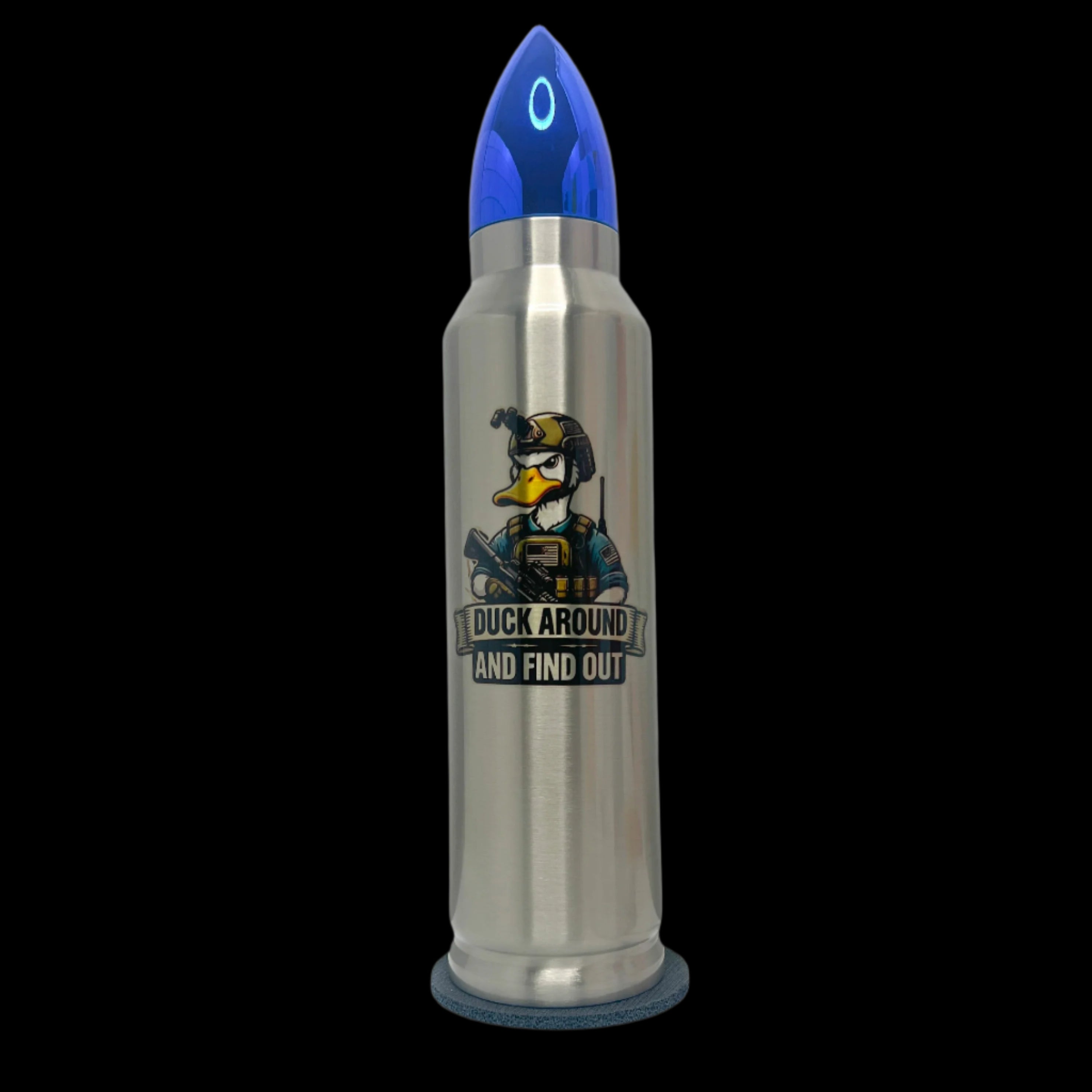 Duck Around and Find Out 32oz Bullet Tumbler-Silver/Blue