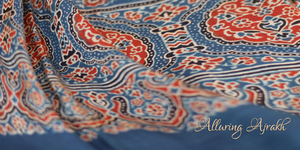 Alluring Ajrakh - Natural Dyed Authentic Sarees from Chakor