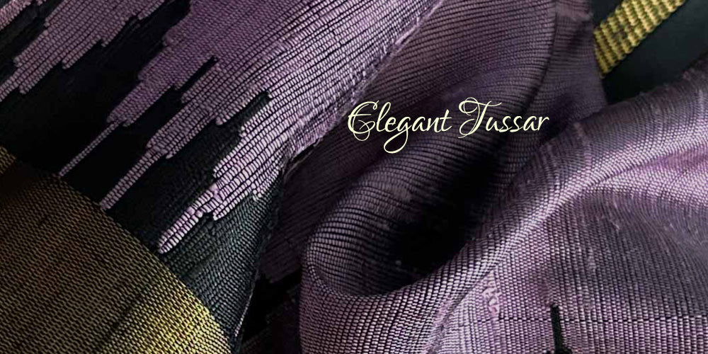 Elegant Tussar - Chakor's silk saree close up