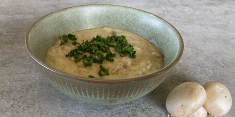 Svampesuppe - cremet og fyldig - Klimamad.dk