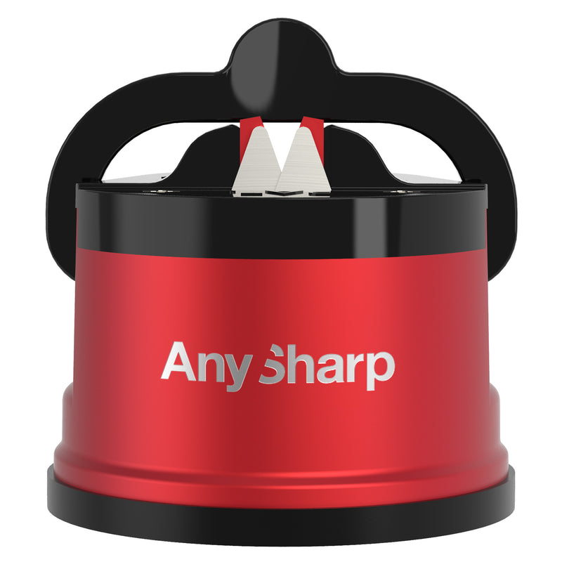 AnySharp Pro Safer Hands-Free Knife Sharpener, Red