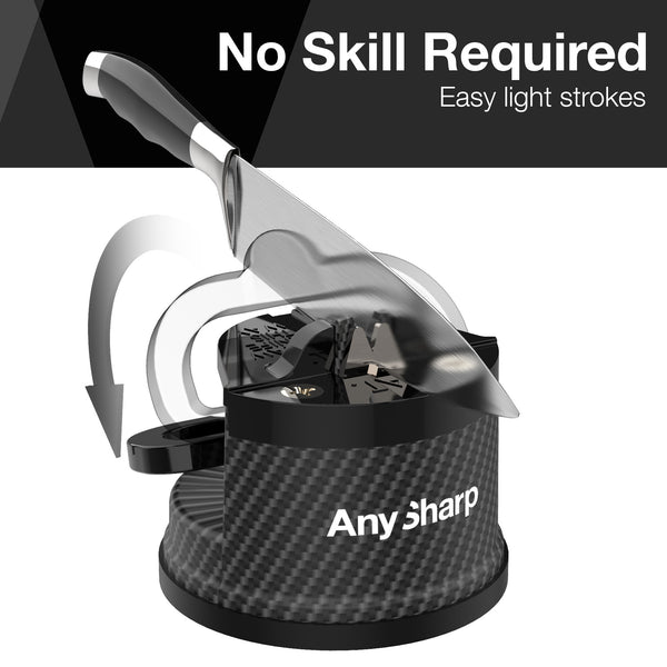 AnySharp Safer Hands-Free Knife Sharpener, Elite, Carbon Fibre