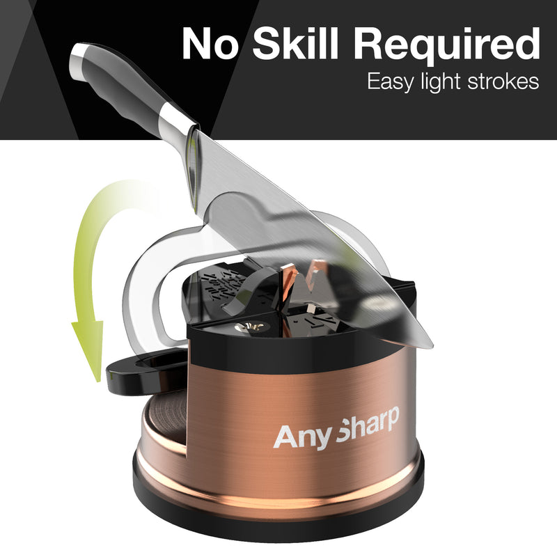 AnySharp Pro Safer Hands-Free Knife Sharpener, Excel, Copper