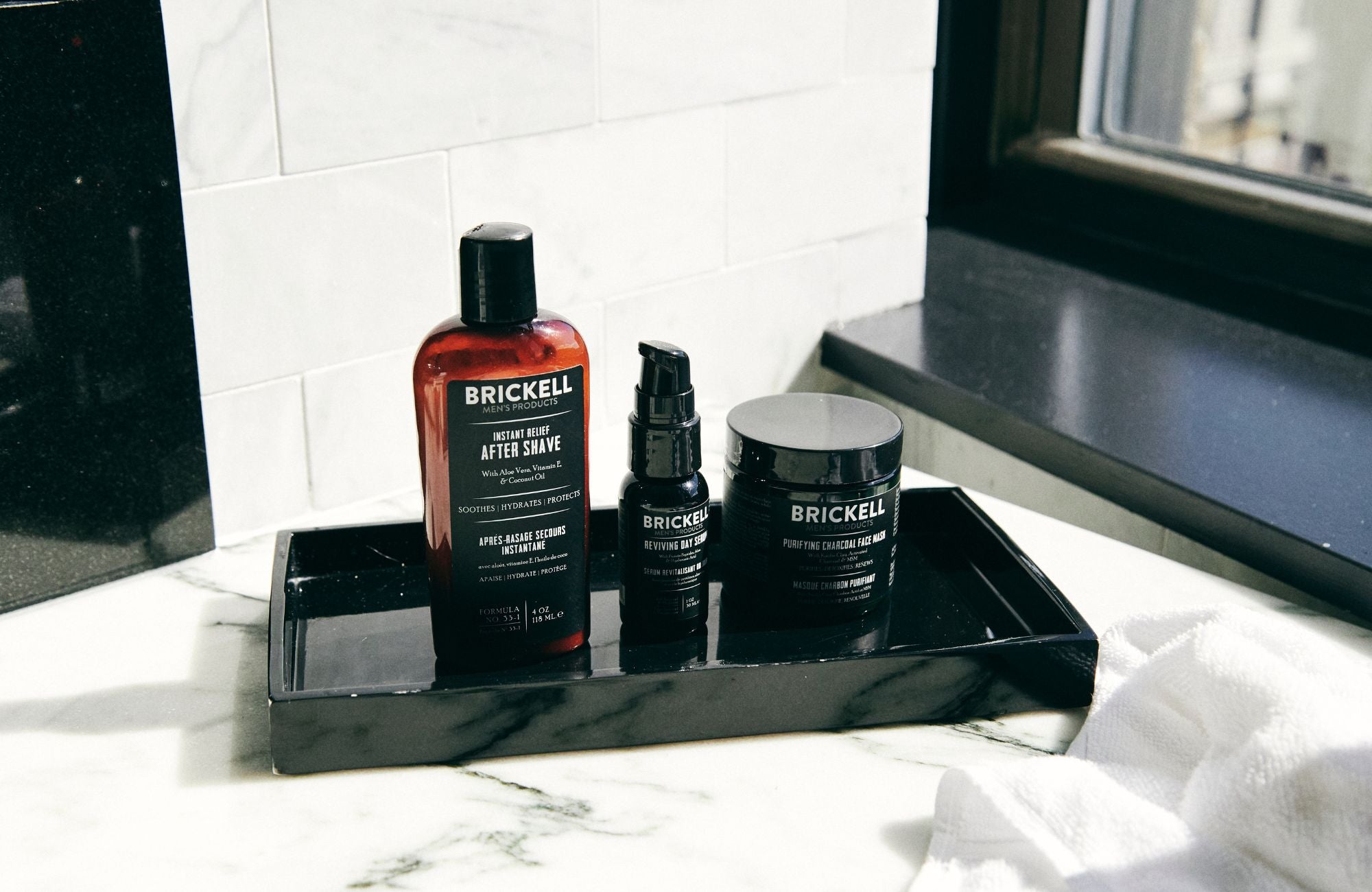 products on bathroom counter