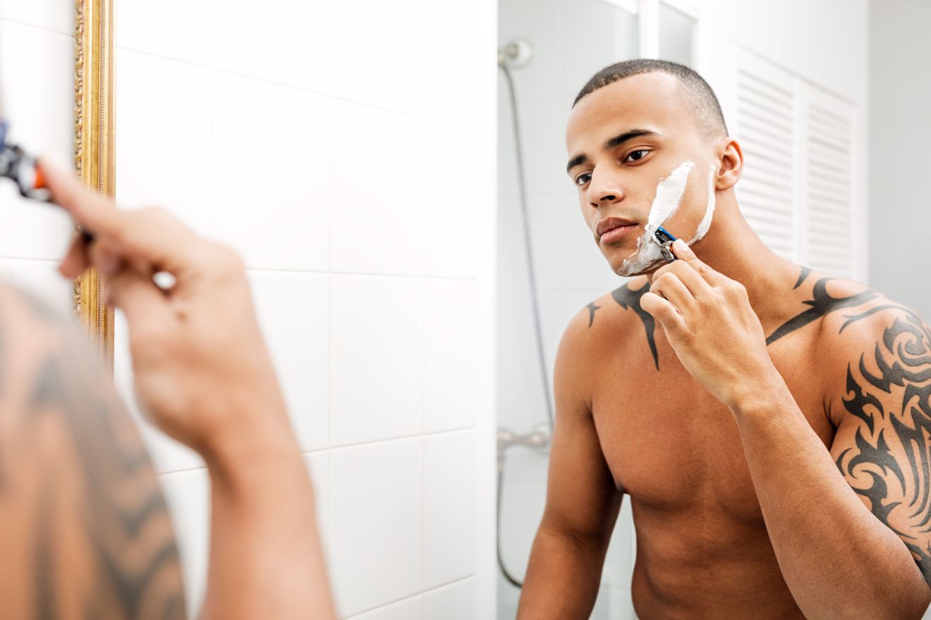 Man shaving