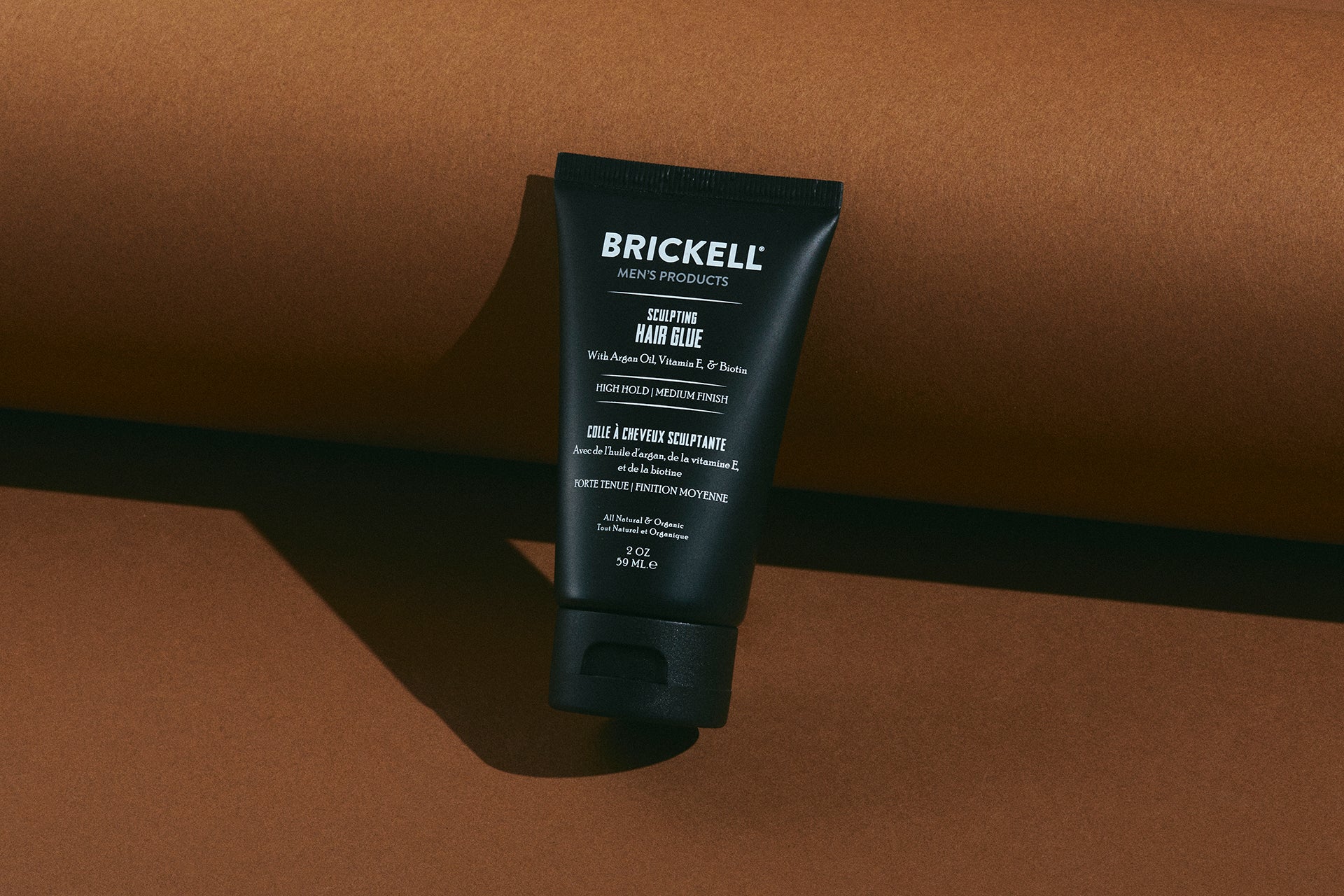 Brickell Men's Sculpting Hair Glue for Men, All Day Lasting Hold for Sculpting and Shaping Hair, 2 Ounce, Scented (2 oz)