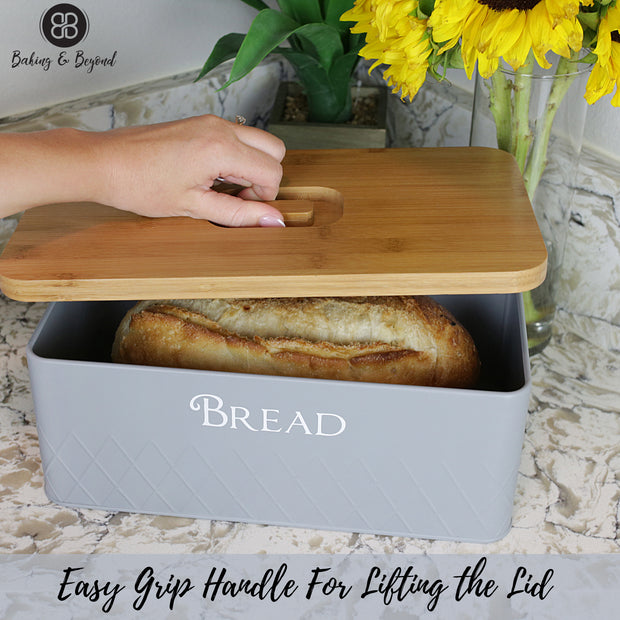 Bread Box and Kitchen Canister Set w Bread Cutting Board- Deluxe 5 Piece  Food Storage Container Set with Air Tight Bamboo Lids - Bed Bath & Beyond -  33290060