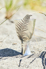 handcrafted sterling silver wine chalice with fern