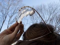 Scale Veil, sterling silver ceremonial veil, DMG Designs Handcrafted Maine USA