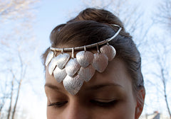 Scale Veil, sterling silver ceremonial veil, DMG Designs Handcrafted Maine USA