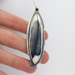 real blue jay feather pendant