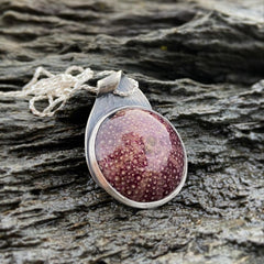 Maine sea urchin pendant in sterling silver