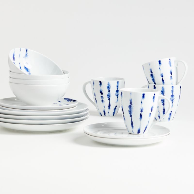 blue and white dinner ware