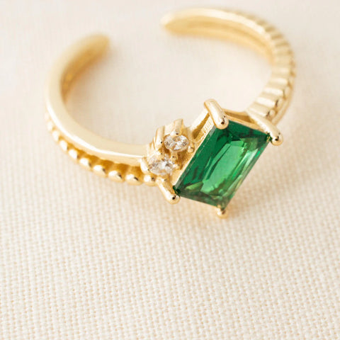 birthstone adjustable ring