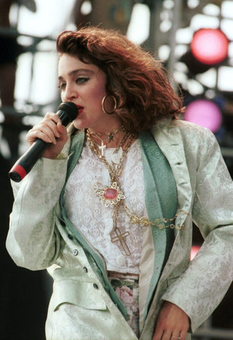 Madonna wearing hoop earrings