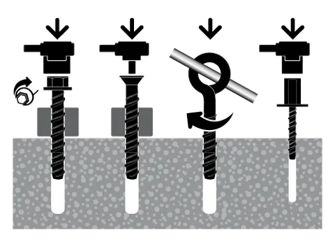 Screw bolt installation image, tightening thread