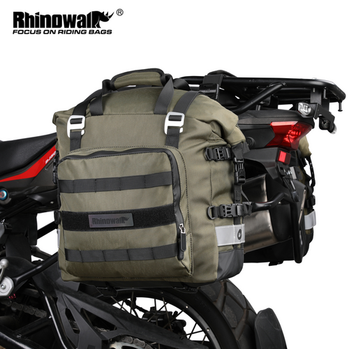 Rhinowalk Motorcycle Tail Bag 40-60L Rear Seat Black（40-60l）