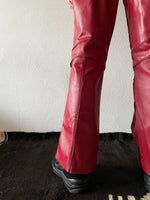 germany red leather trouser