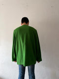 90's germany green collarless jacket, dead stock.
