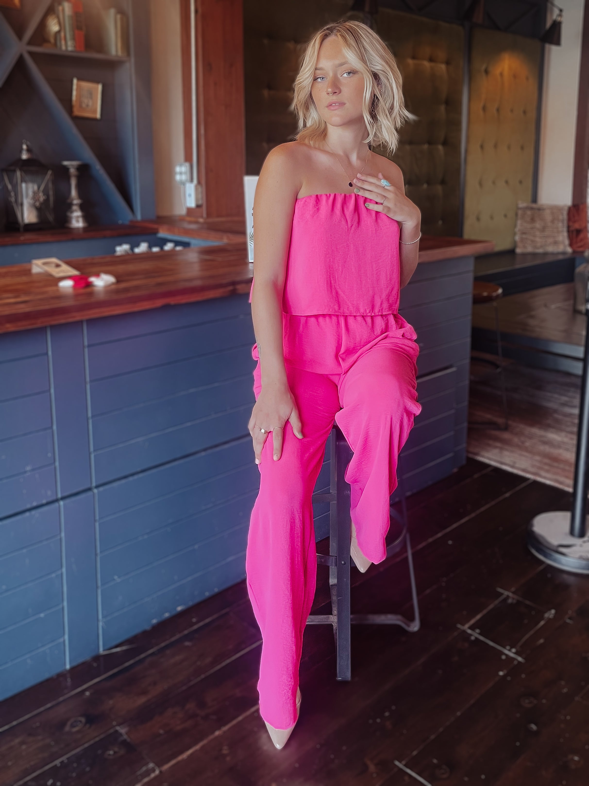 Light It Up Hot Pink Jumpsuit