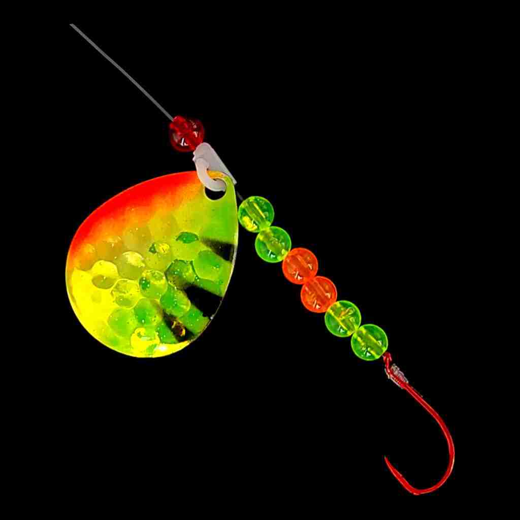 Falcon Tackle Walleye Spinner Rigs in Chartreuse/Orange, Size #4 from The Fishin' Hole