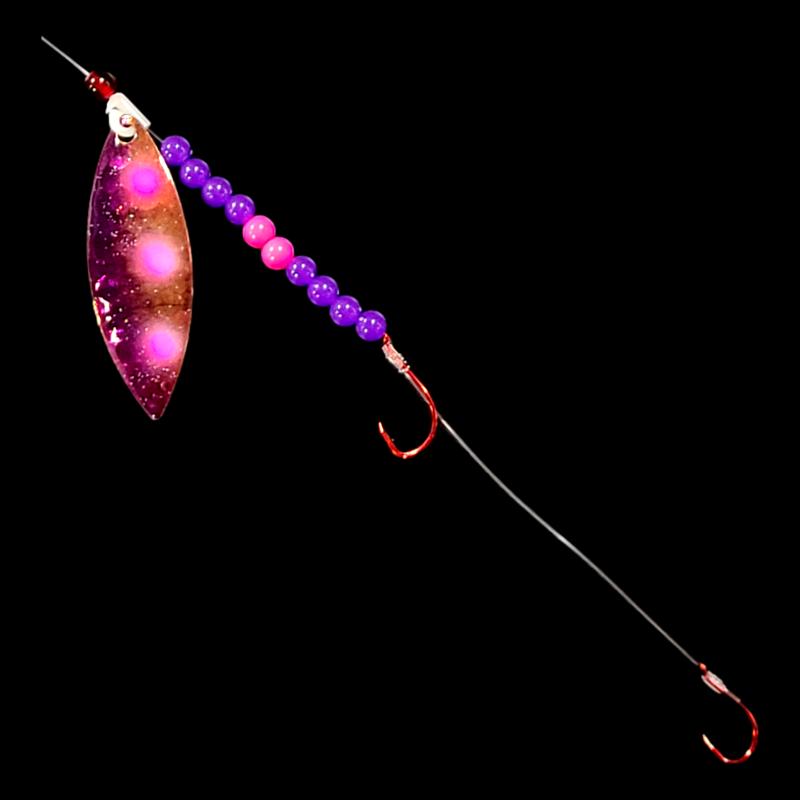 Double UV Blue Flash Willow Leaf Blade Crawler Harness – Bago Lures