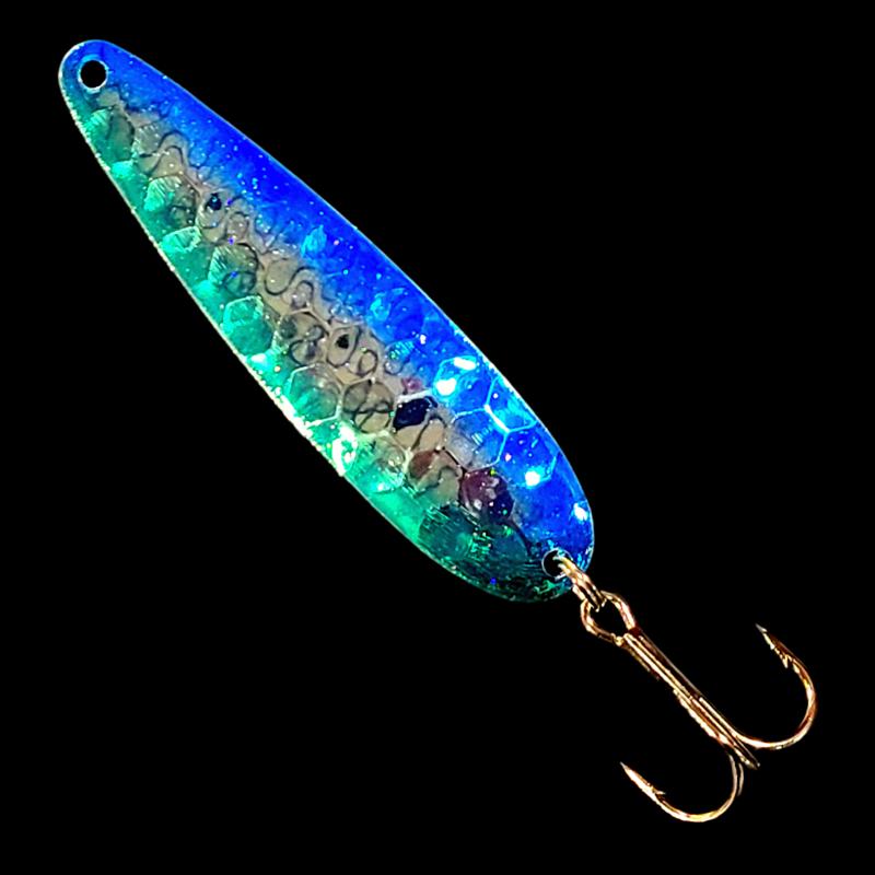 Double UV Blue Flash Salmon Whisperer Spoon