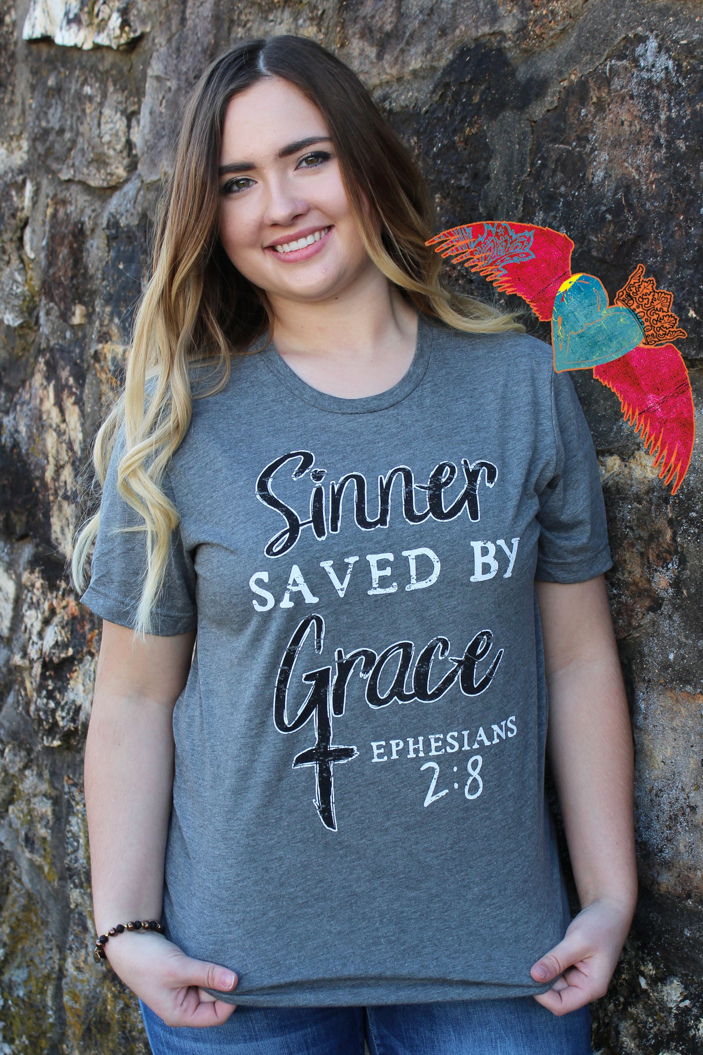 Sinner Saved By Grace Crew Neck Tee – Bless UR Heart Boutique