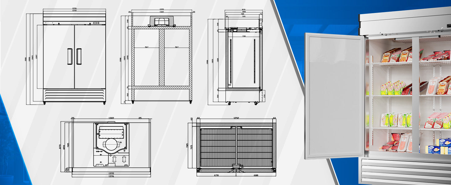 KICHKING Commercial Reach-In Refrigerator