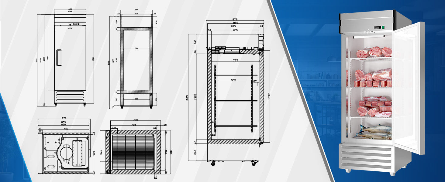 KICHKING Commercial Reach-In Freezer