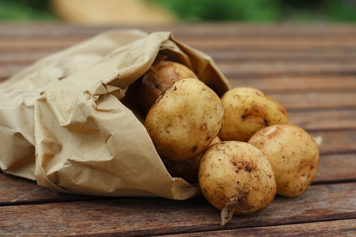 potatoes in paper bag