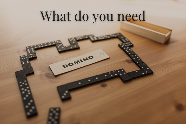 To play dominoes, you will need a set of dominoes. A standard set contains 28 tiles, but larger sets with up to 91 tiles are also available. You will also need a flat surface to play on.