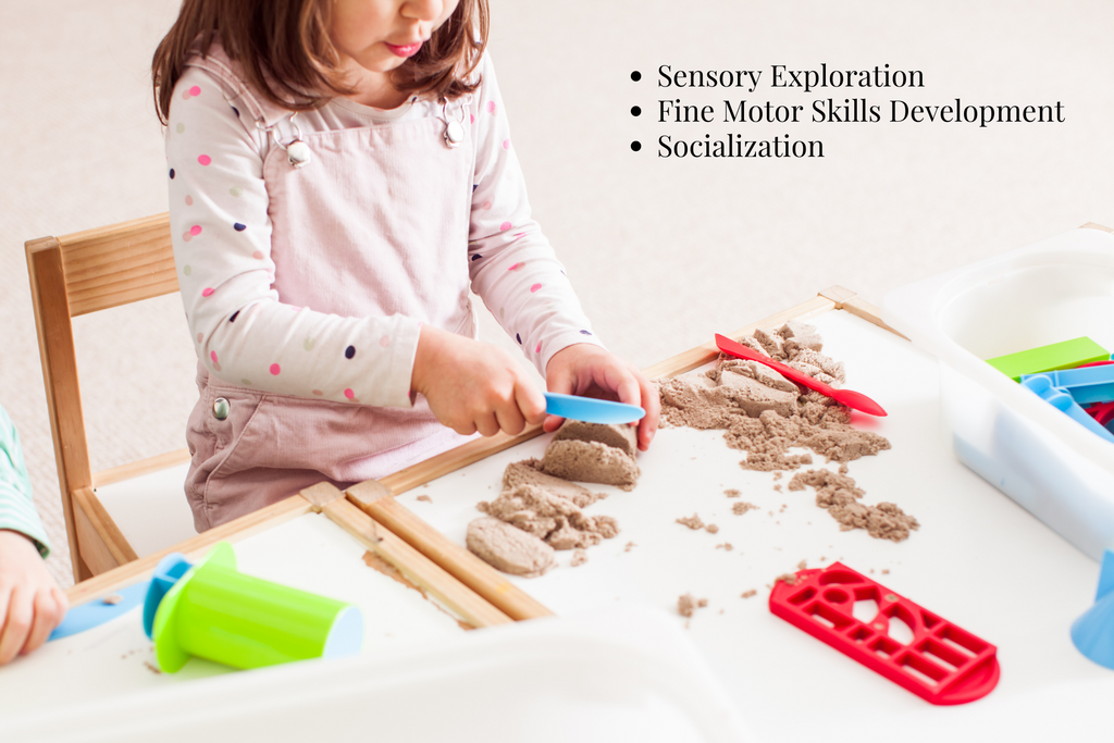 Socialization: Sand and water tables are usually designed for group play, which encourages children to interact with each other, share materials, and develop social skills such as communication, cooperation, and turn-taking.